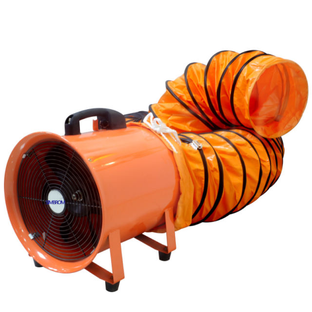 8'' 200mm Industrial Ventilator Fan Blower With 5m Flexible Pvc Ducting Hose Heavy Duty