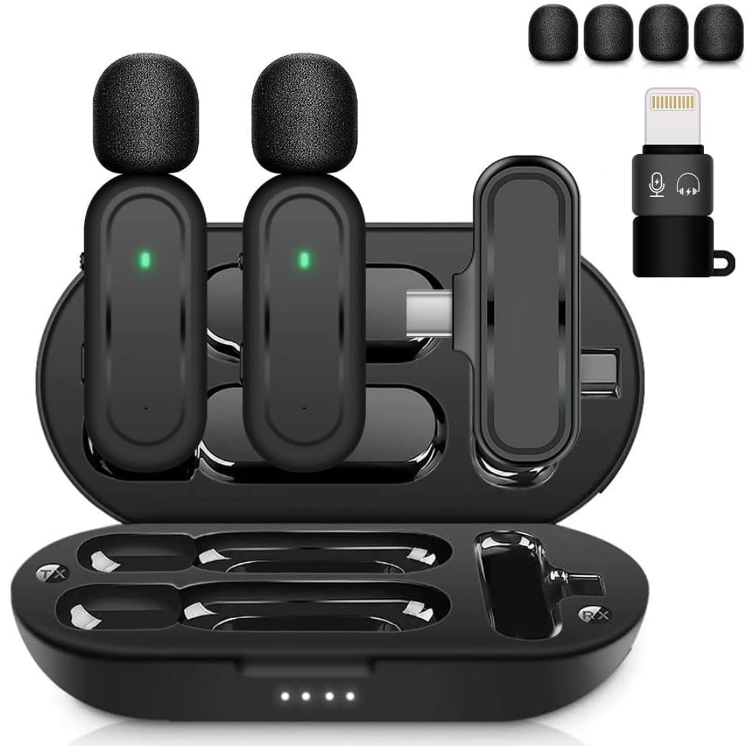 PIX-LINK K61 Wireless Lapel Mic – Noise Cancelling for iOS/Android